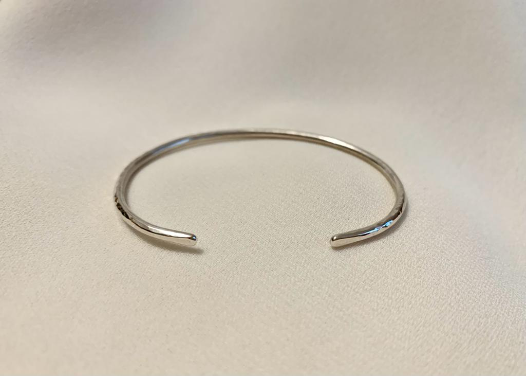 Once upon a wire textured hammered effect bangle