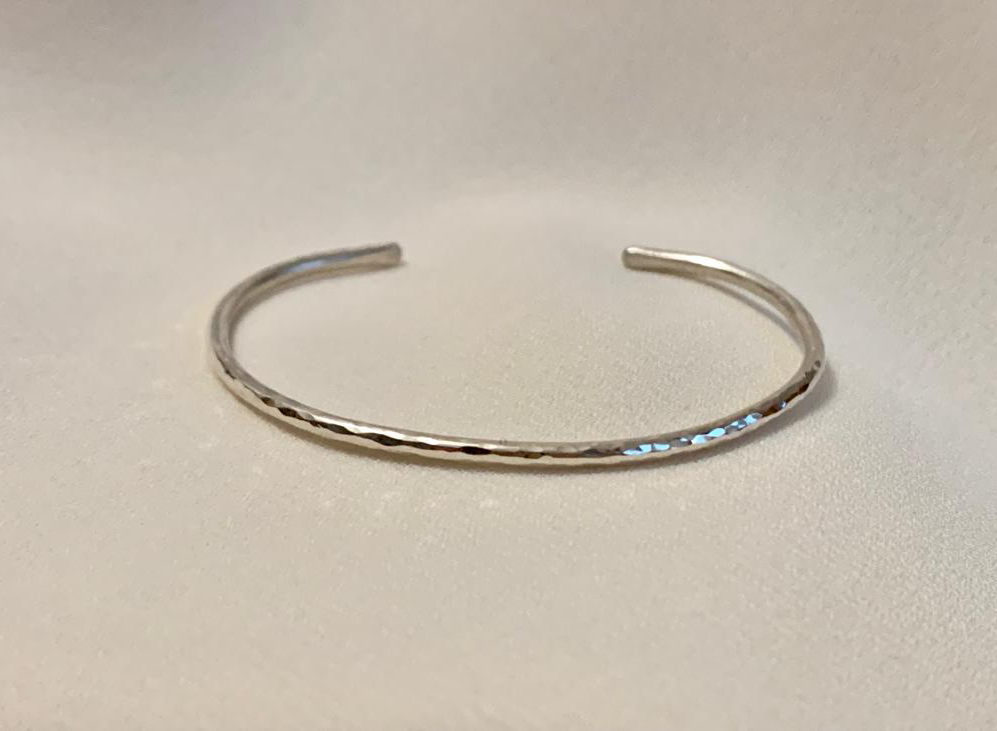 Once upon a wire textured hammered effect bangle